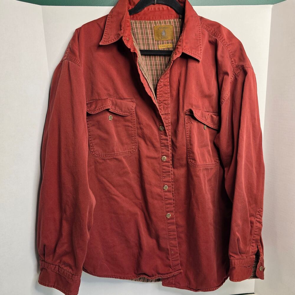St John's Bay, Rugged Red Flannel Lined Jacket, Men's XL